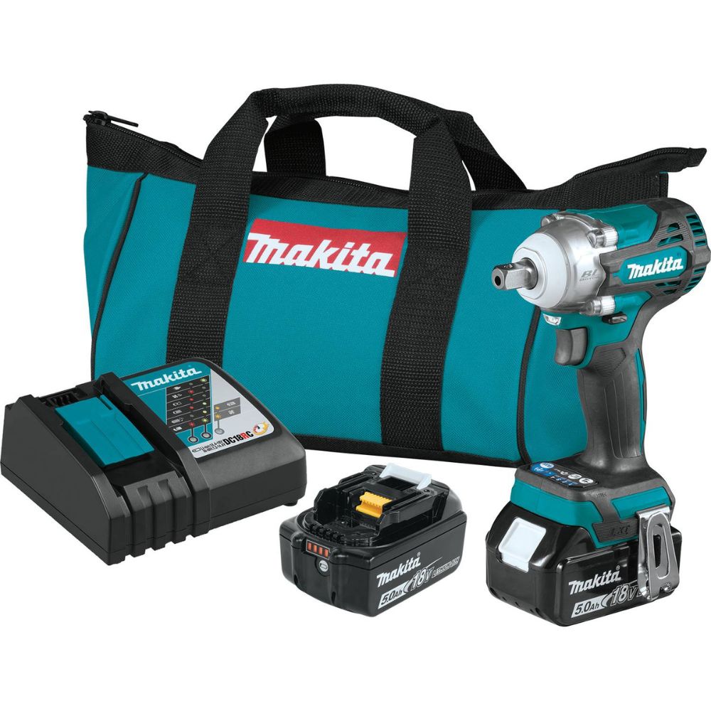 Sell your used Makita tools – Get cash for Makita XWT15T 18V LXT Lithium-Ion Brushless Cordless 4-Speed 1/2" Sq. Drive Impact Wrench Kit w/ Detent Anvil, var. spd., rev., L.E.D. Light, bag (5.0Ah) at WeBuyTool.com