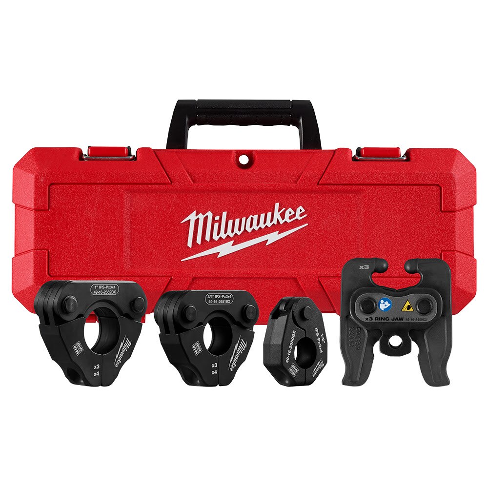 Sell your used Milwaukee tools – Get cash for Milwaukee 49-16-2496X 1/2" - 1" IPS-P Pivoting Press Ring Kit for M12 FORCE LOGIC Press Tool at WeBuyTool.com